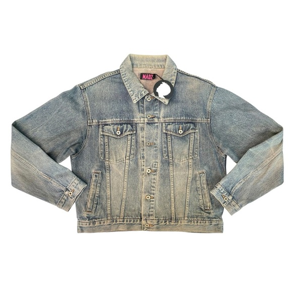 Diesel x Madz tattoo Custom Denim Jacket XXL Rock Gothcore Bikercore Plus Size - Picture 8 of 17